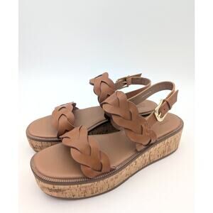 Nordstrom Rack Pennie Braided Platform Sandal Women's Brown Size US10M